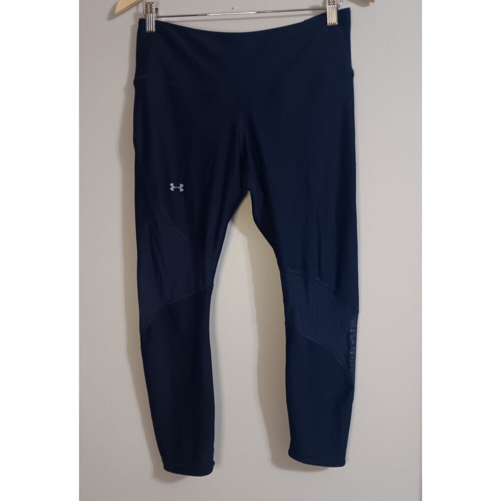 Under Armour Project Rock Blue Large Compression Heat Gear Athleisure Leggings